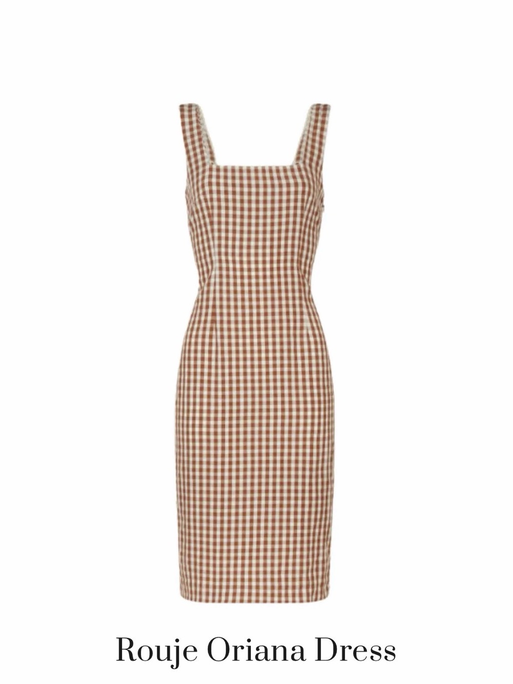 Rouje Oriana Brown Gingham Midi Dress size 42